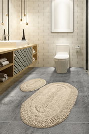 Mijölnir Juego de Alfombrillas de Baño Macaroni - Beige